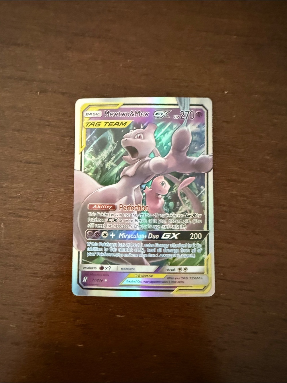 Mewtwo & Mew GX Tag Team Pokémon Card - Holographic